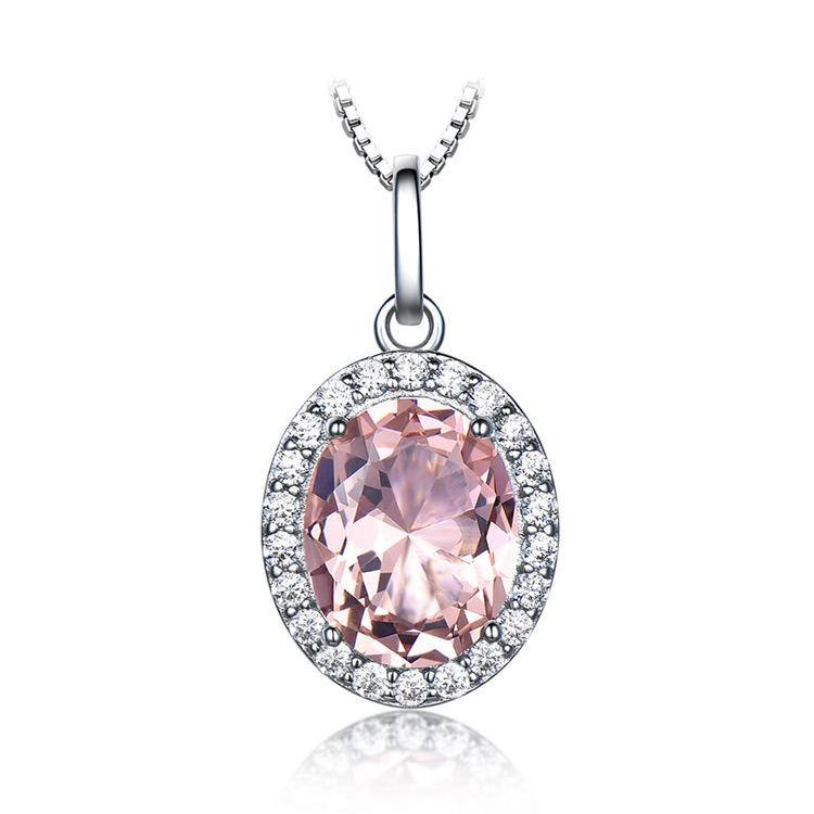 Morganite Necklace Oval Stone - HERS