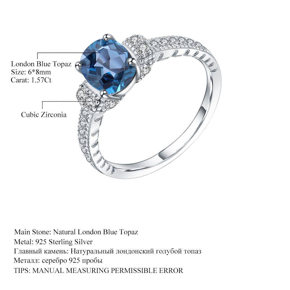 London Blue Topaz Engagement Ring - HERS