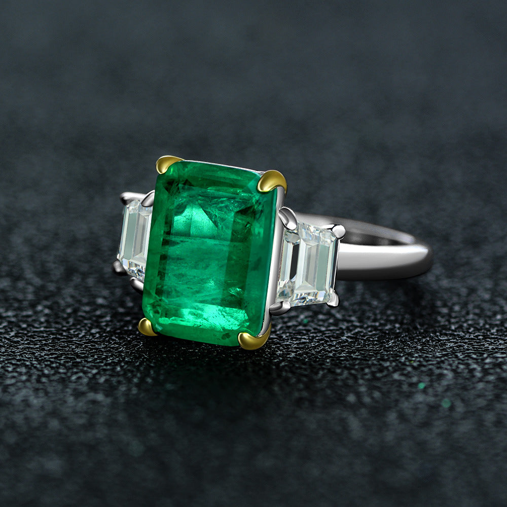 Emerald and Baguette Diamond Ring - HERS