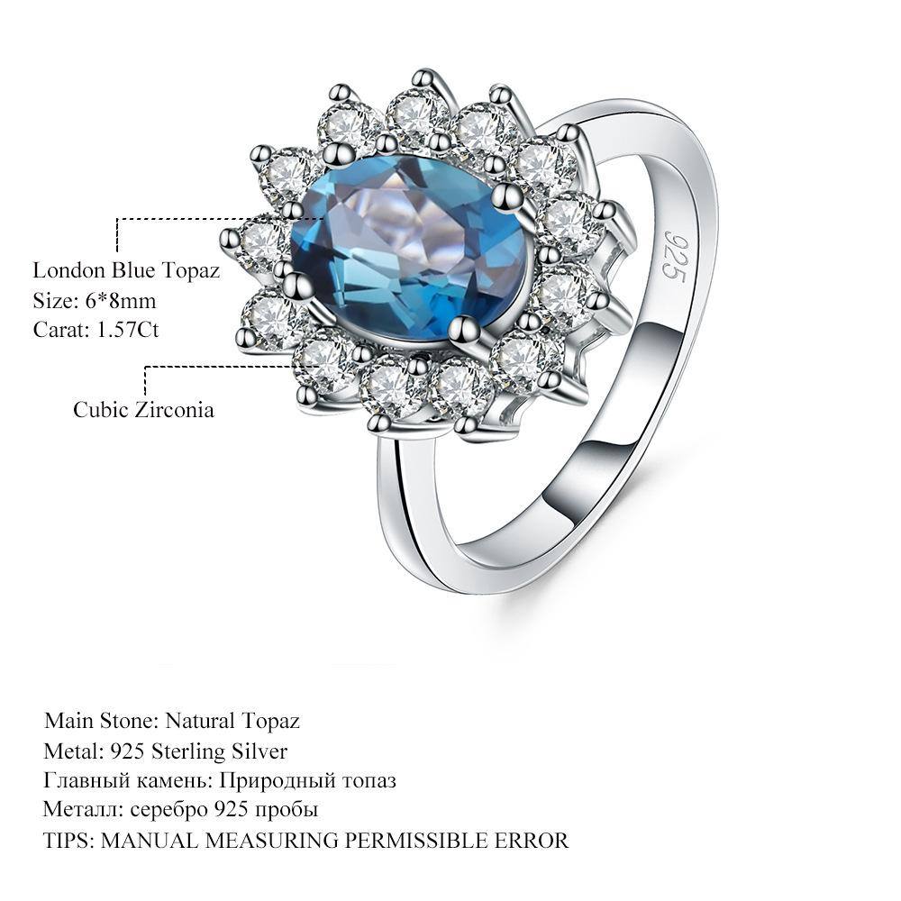 London Blue Topaz Halo Ring - HERS