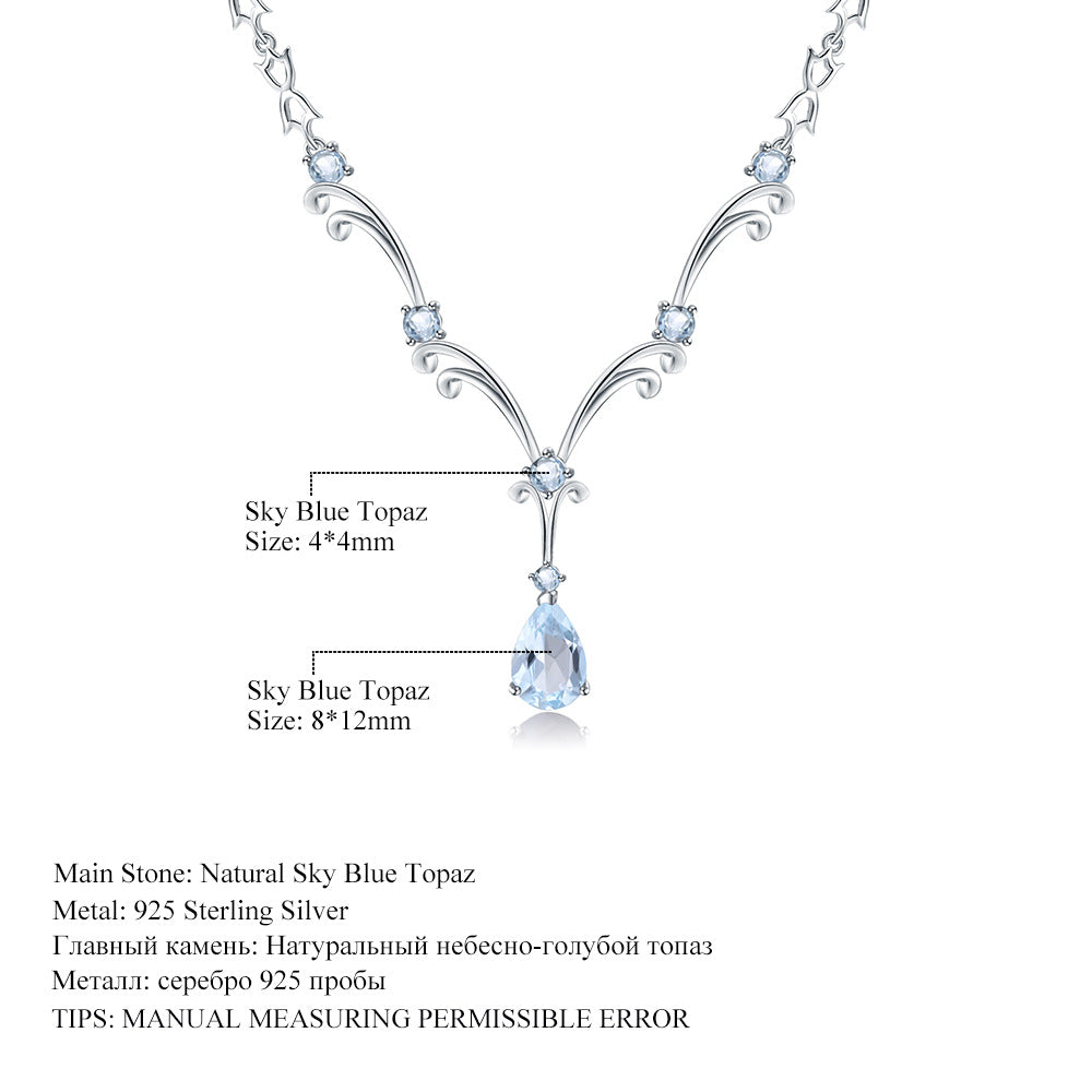 Blue Topaz Teardrop Necklace - HERS