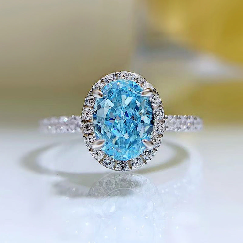 Oval Aquamarine Engagement Ring