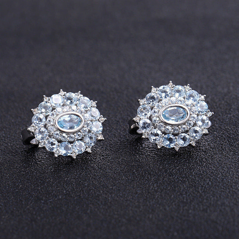 Blue Topaz Silver Earrings - HERS