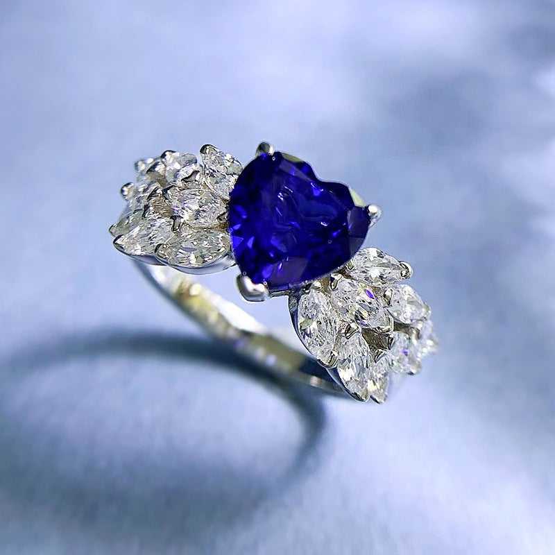 Heart Shaped Sapphire Ring