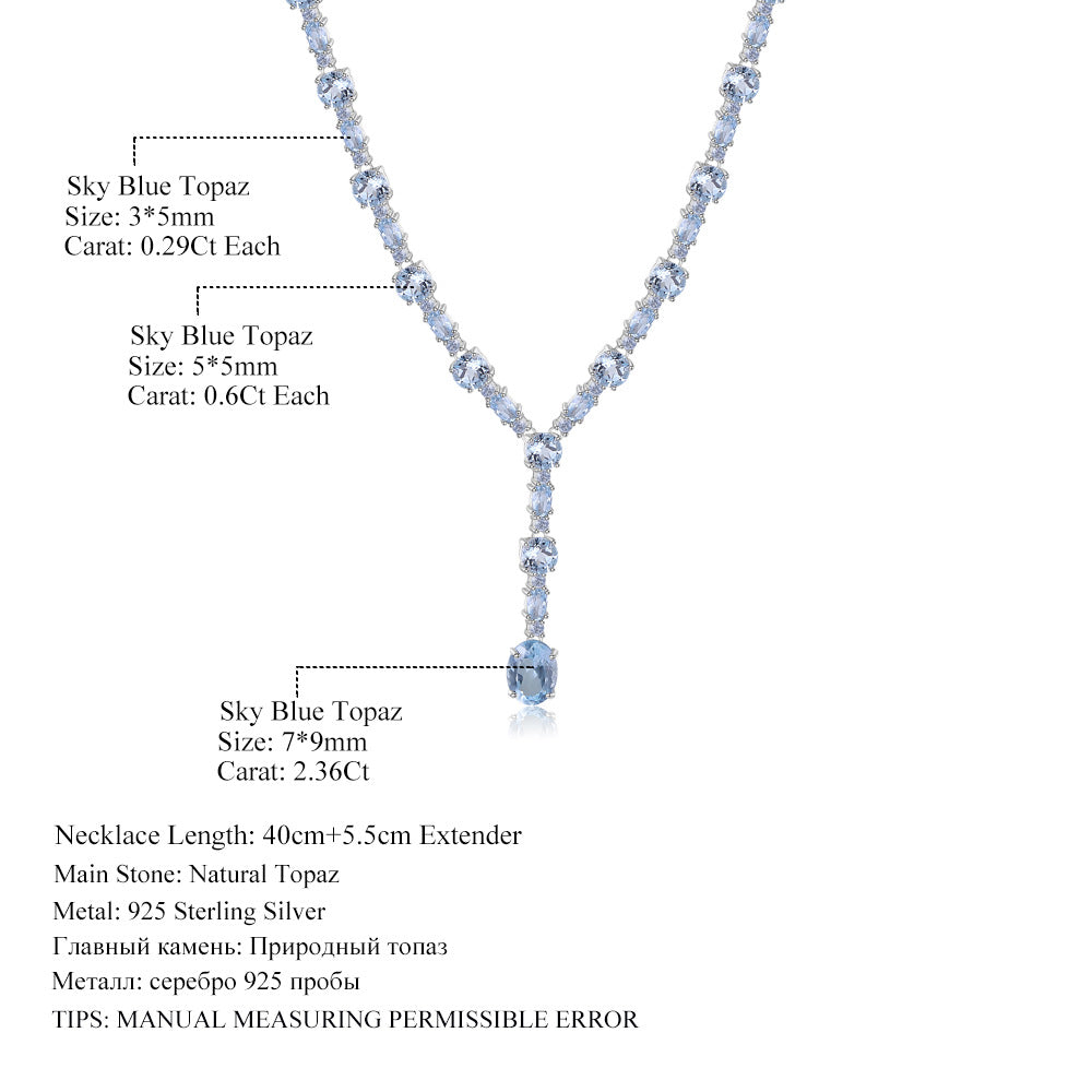 Women Blue Topaz Necklace