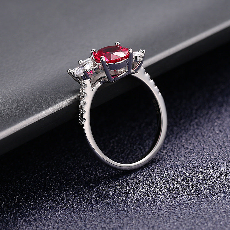 Flower Ruby and Diamond Ring - HERS