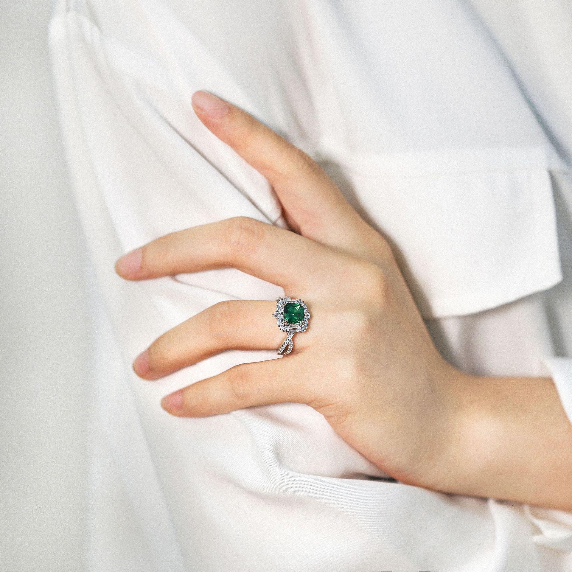 Antique Art Deco Emerald Ring - HERS