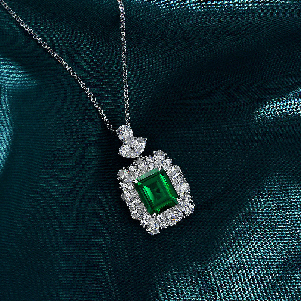 Silver Emerald Necklace