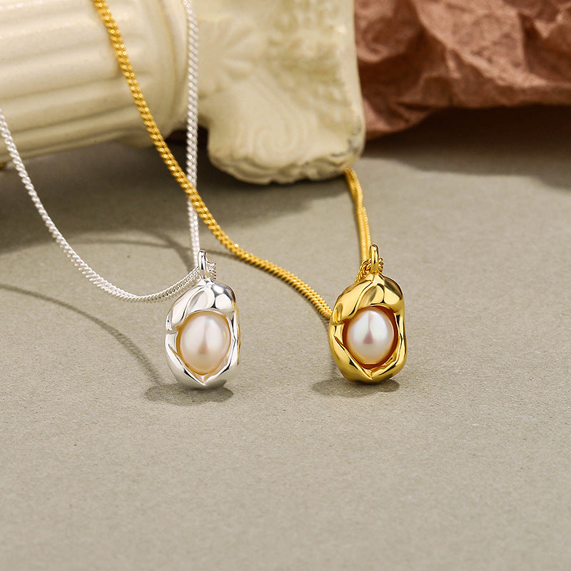 Real Pearl Pendant Necklace