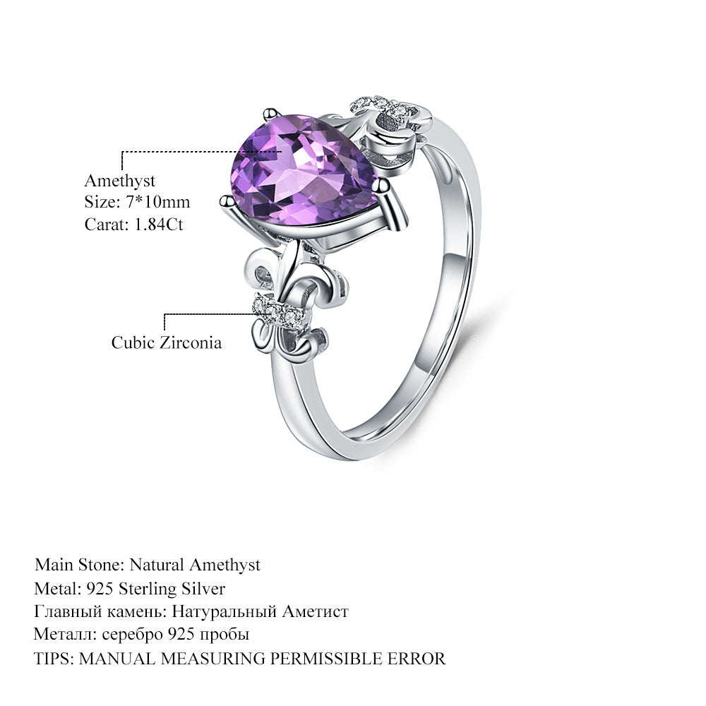 Pear Shaped Amethyst Ring - HERS