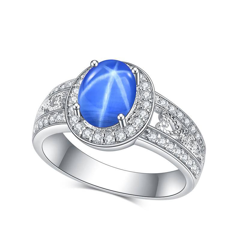 Blue Star Sapphire Ring - HERS