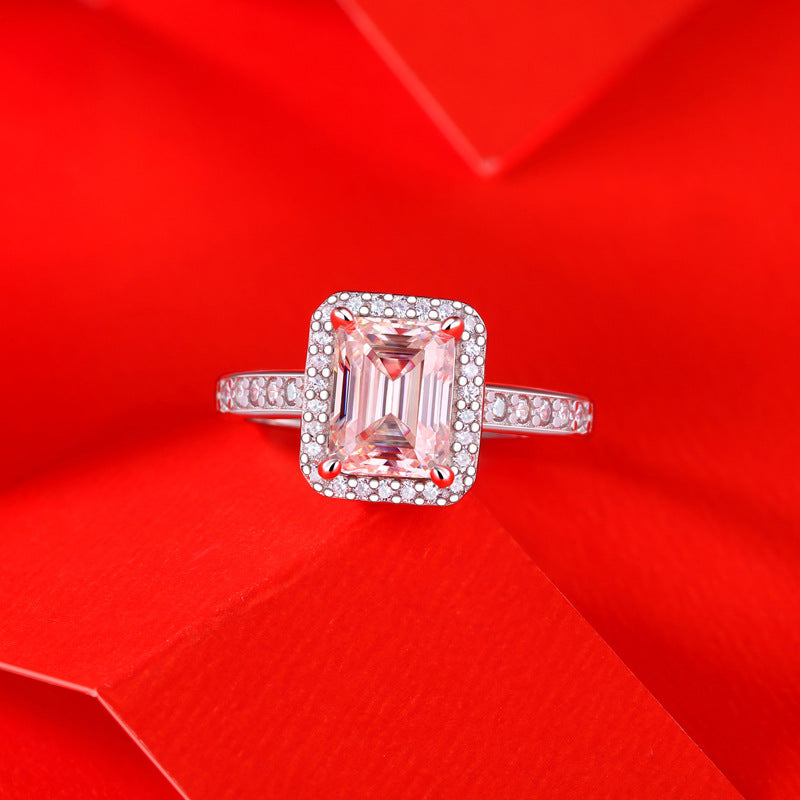 Emerald Cut Moissanite Engagement Ring - HERS