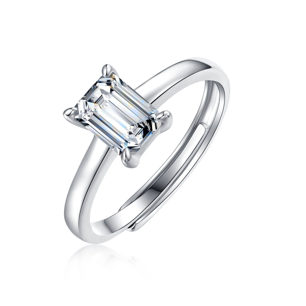 Emerald Cut moissanite Solitaire Ring - HERS