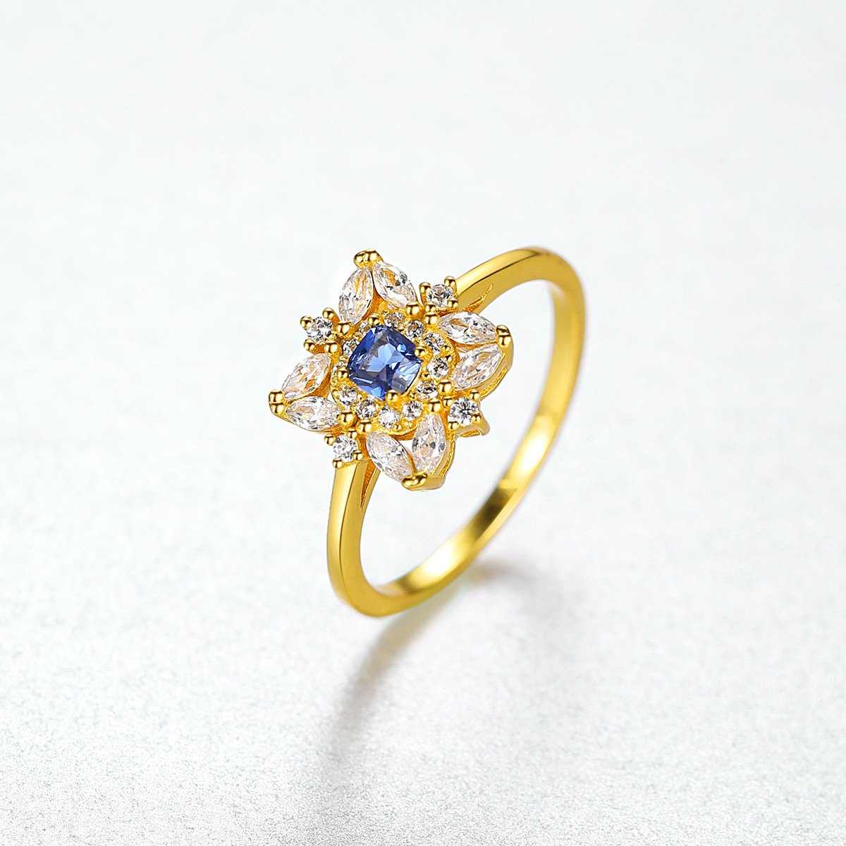 Yellow Gold Sapphire Ring - HER'S