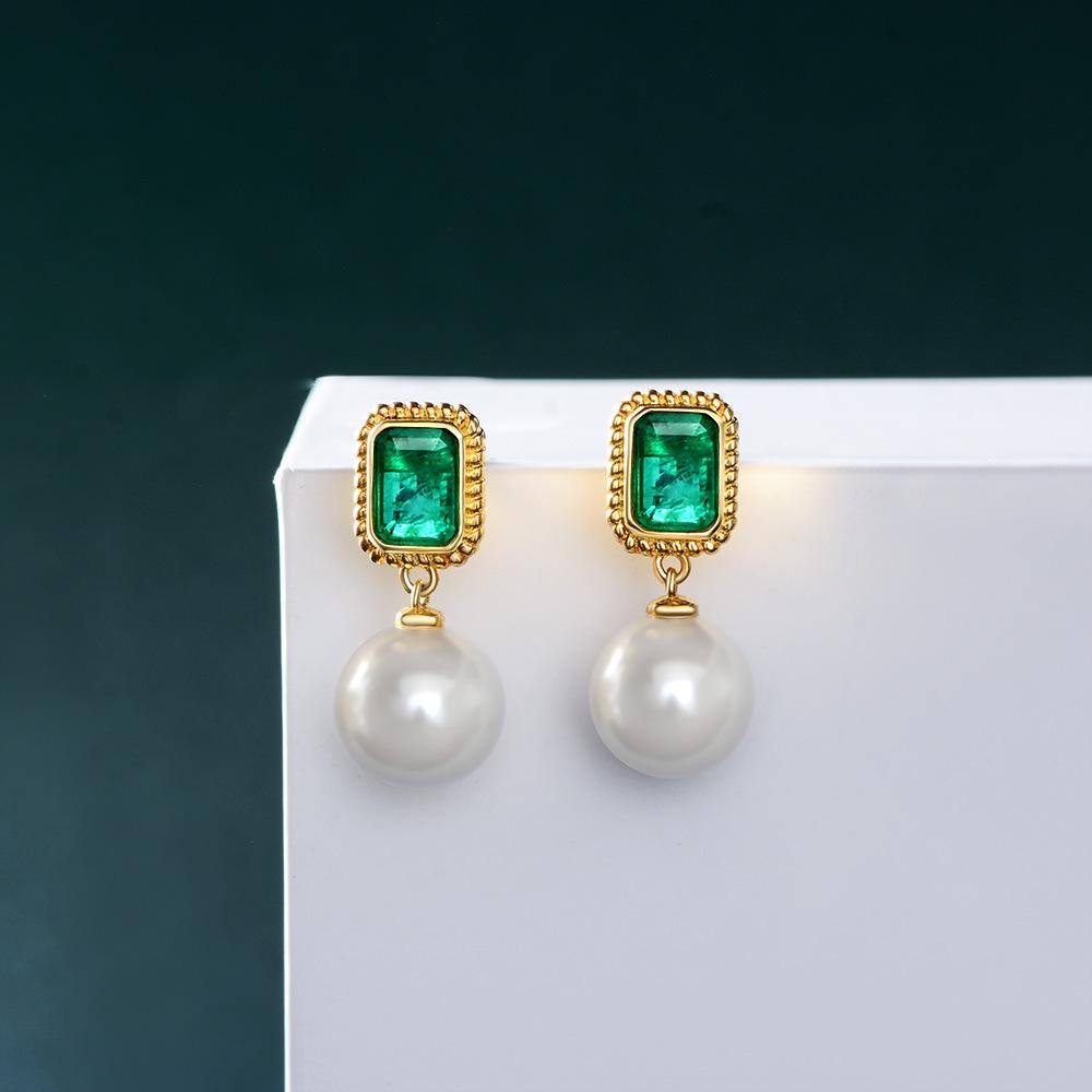 Emerald and Pearl Earrings - HERS
