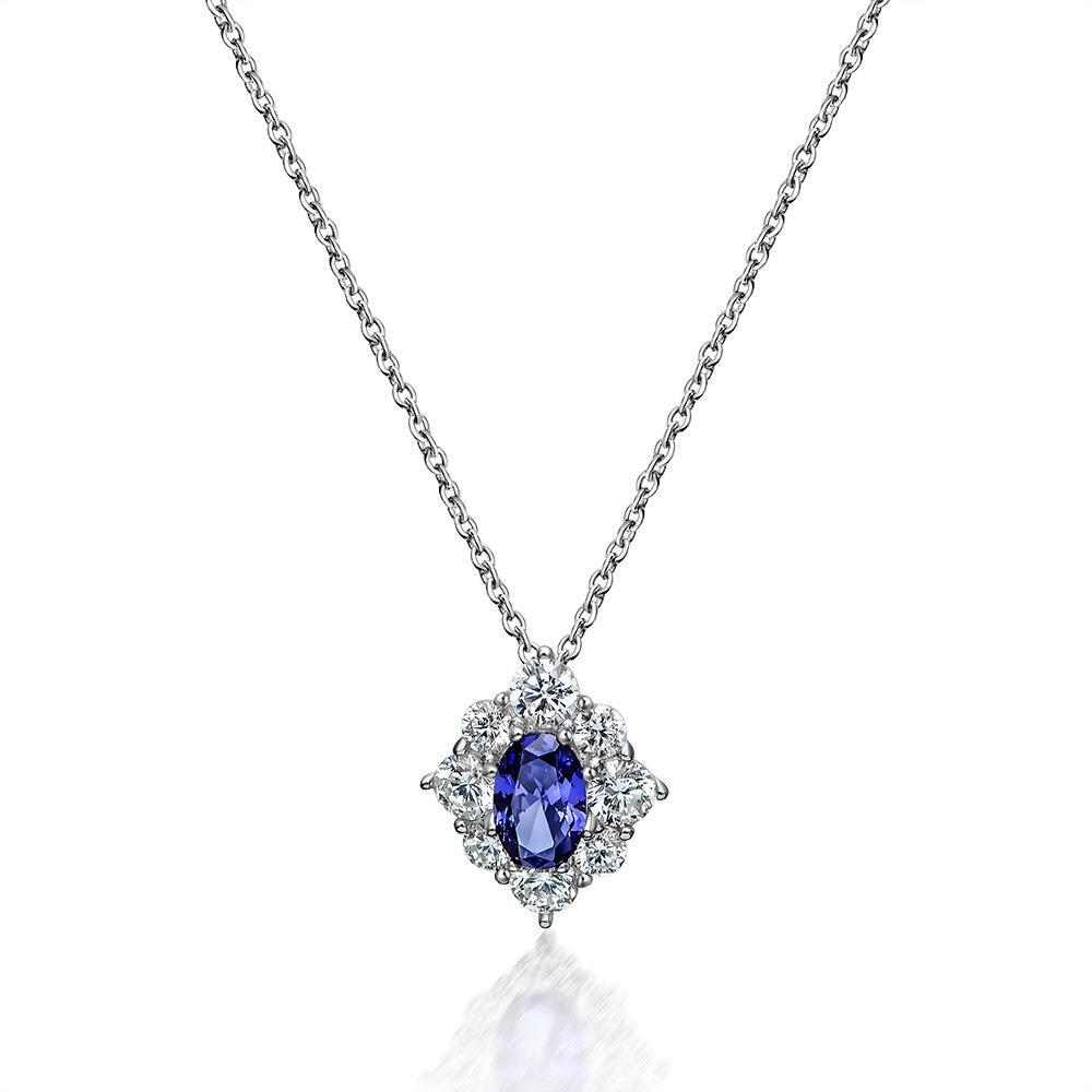 Egg-shaped Sapphire Diamond Three Set - HER'S