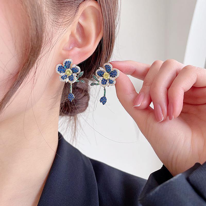 Blue Flower Earrings - HERS