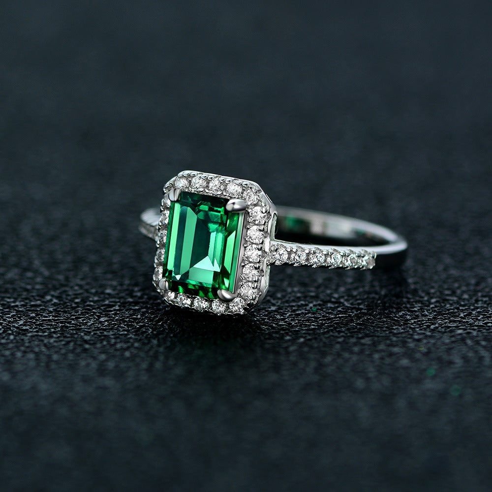 Emerald Green Engagement Ring - HERS