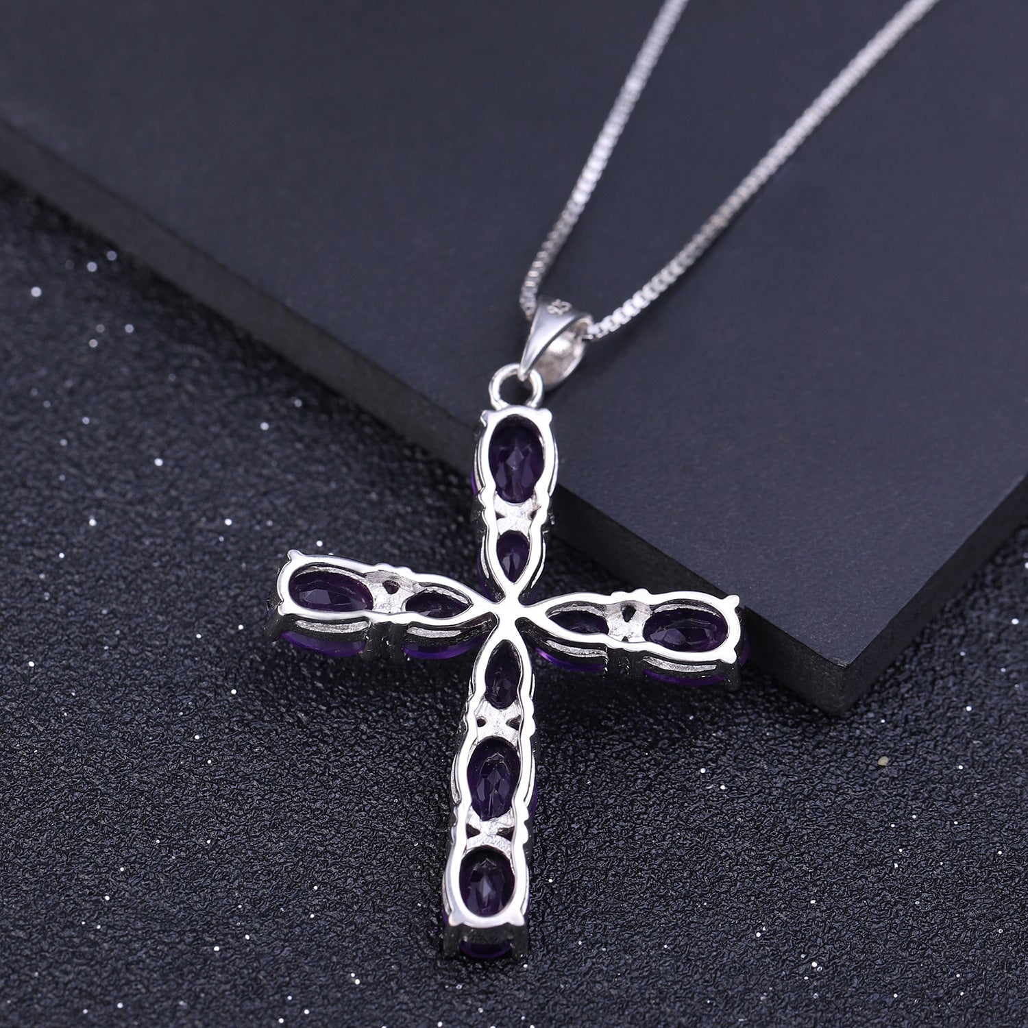 Amethyst Cross Necklace - HERS