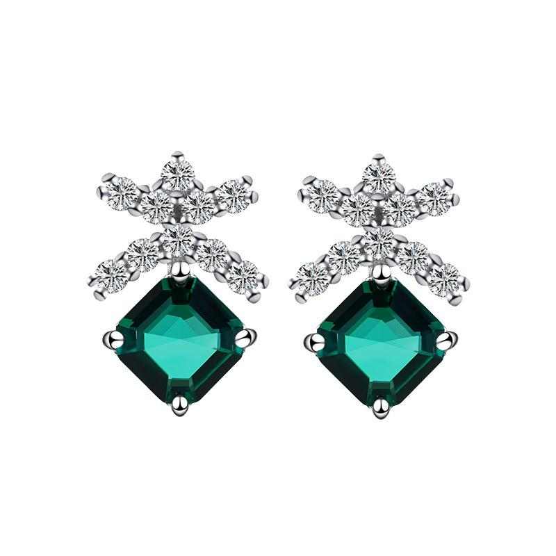 Real Emerald Earrings Studs - HER'S