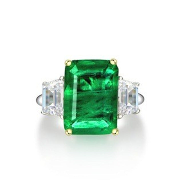 Emerald and Baguette Diamond Ring - HERS