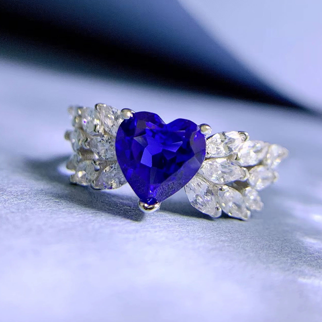 Heart Shaped Sapphire Ring