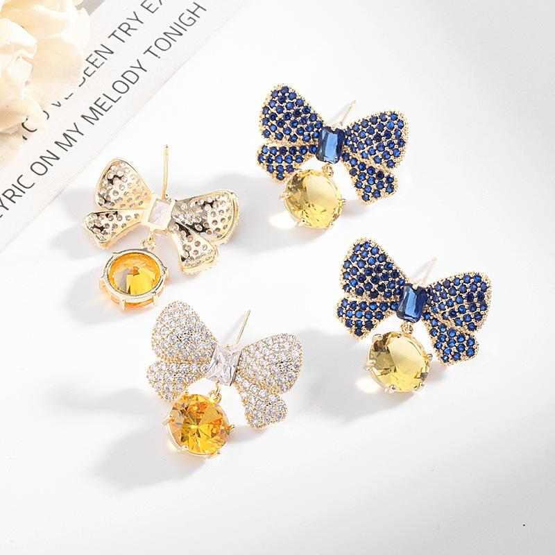 Colorful Bow Earrings Studs - HERS