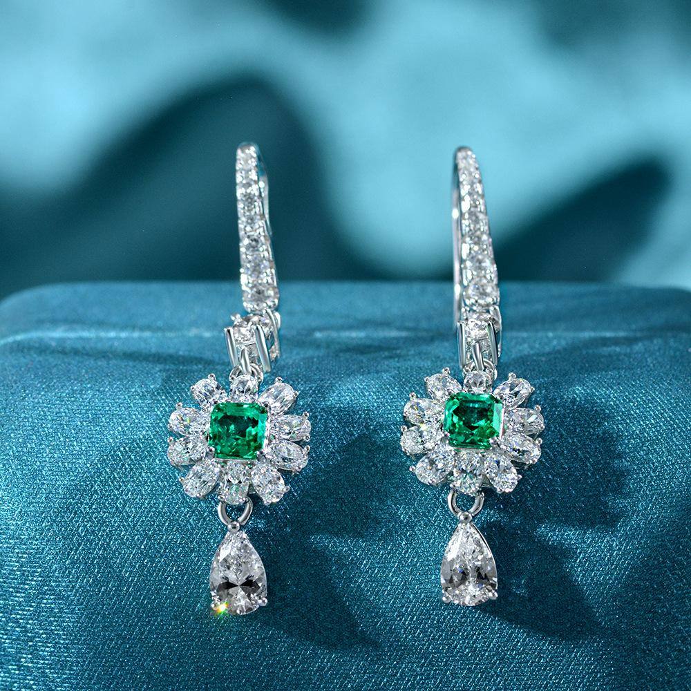 Emerald Dangle Earrings - HERS