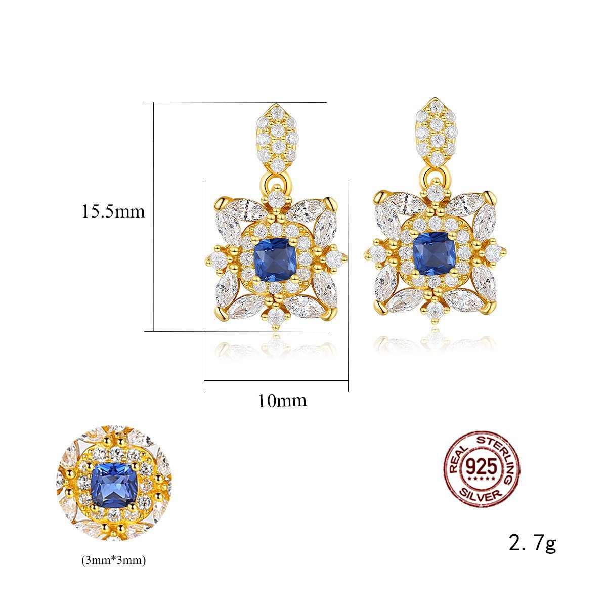 Gold Sapphire Earrings - HERS