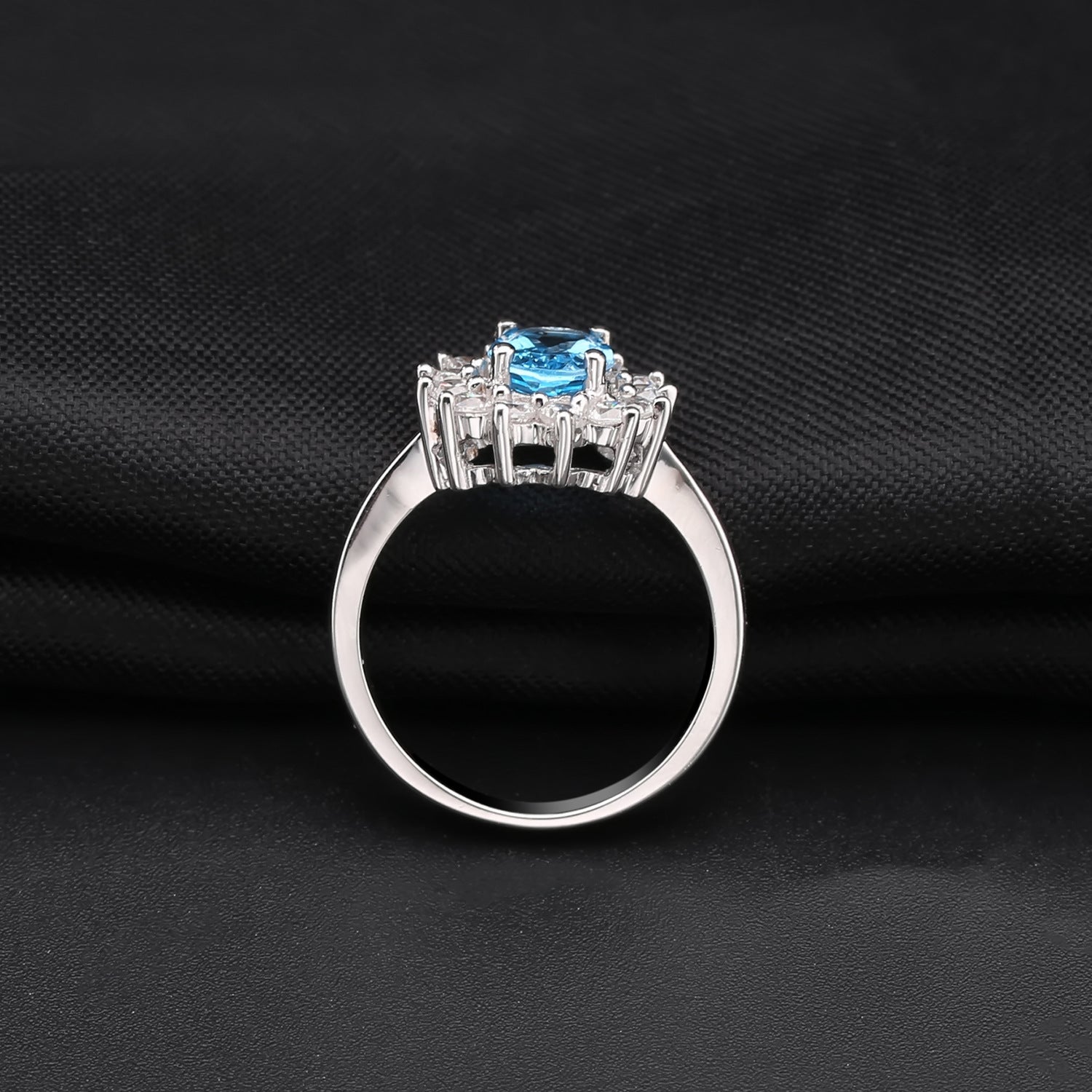 Blue Topaz Halo Ring - HERS