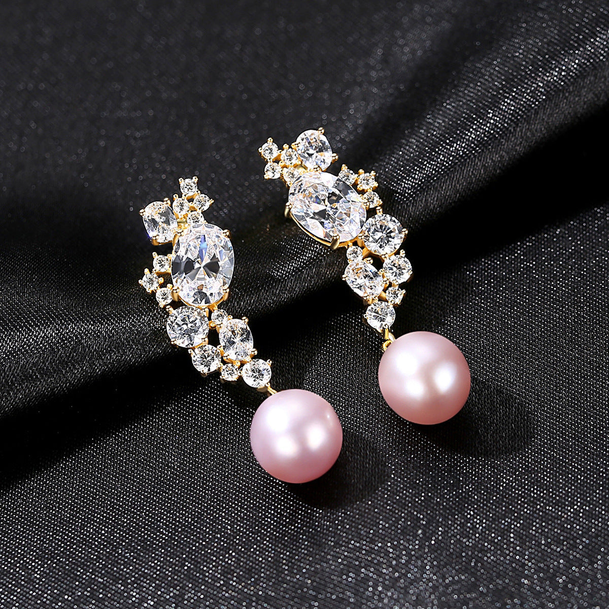 Pearl and Diamond Drop Earrings - HERS