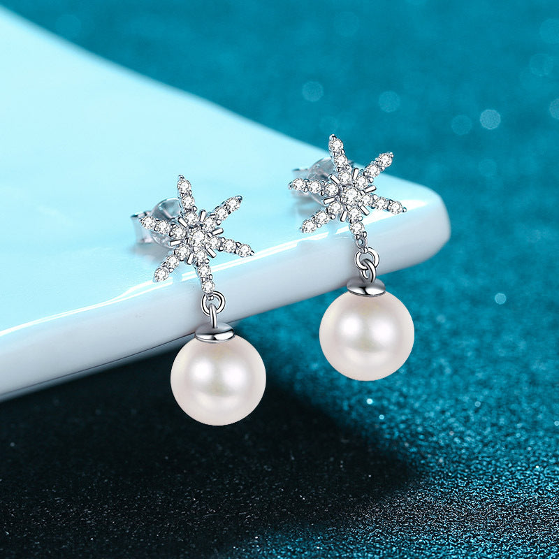 Pearl Diamond Drop Earrings - HERS