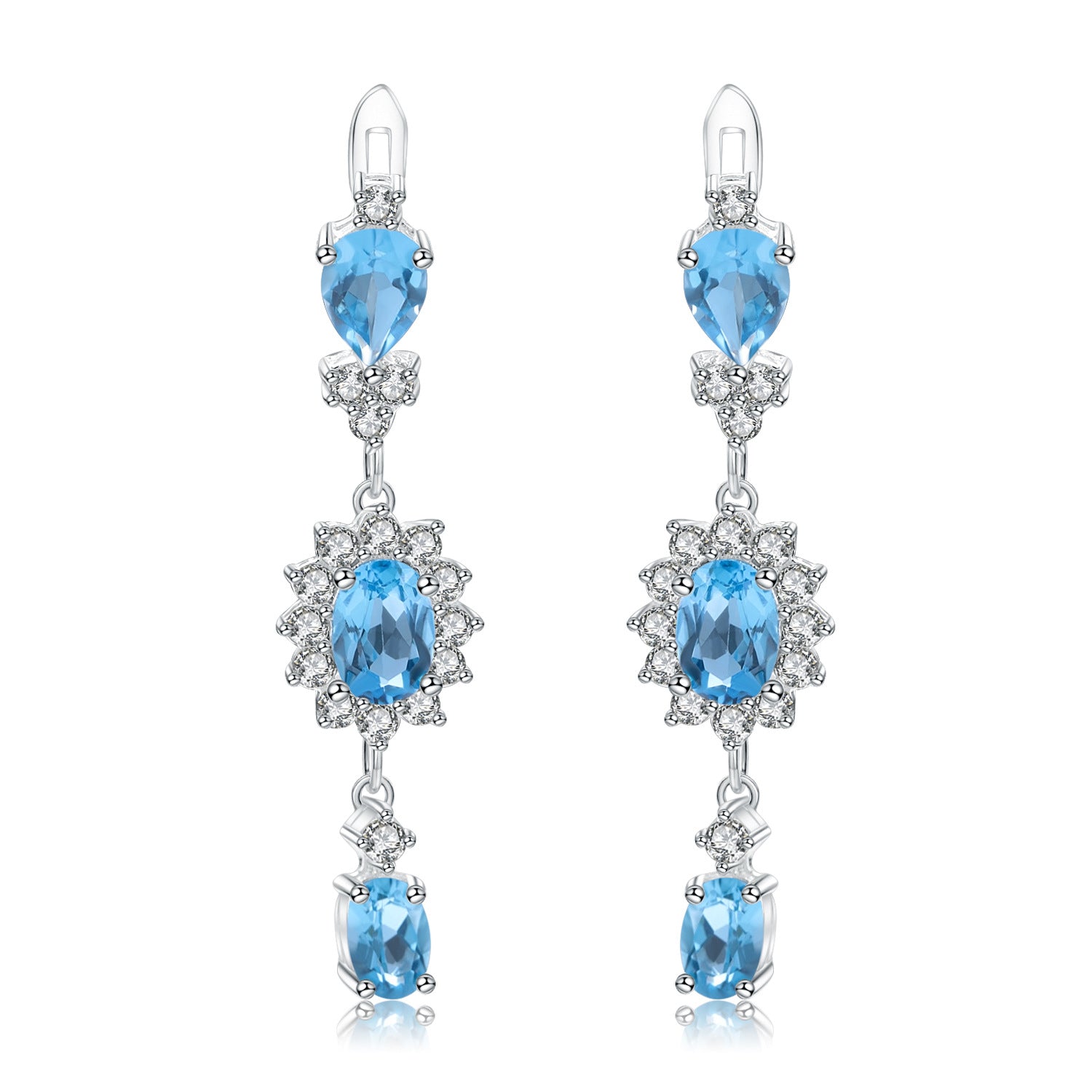 Blue Topaz Dangle Earrings - HERS