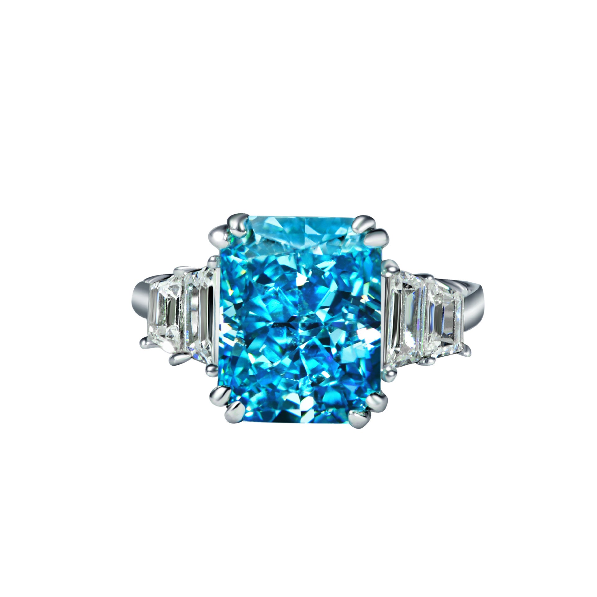 3 Carat Aquamarine Wedding Ring