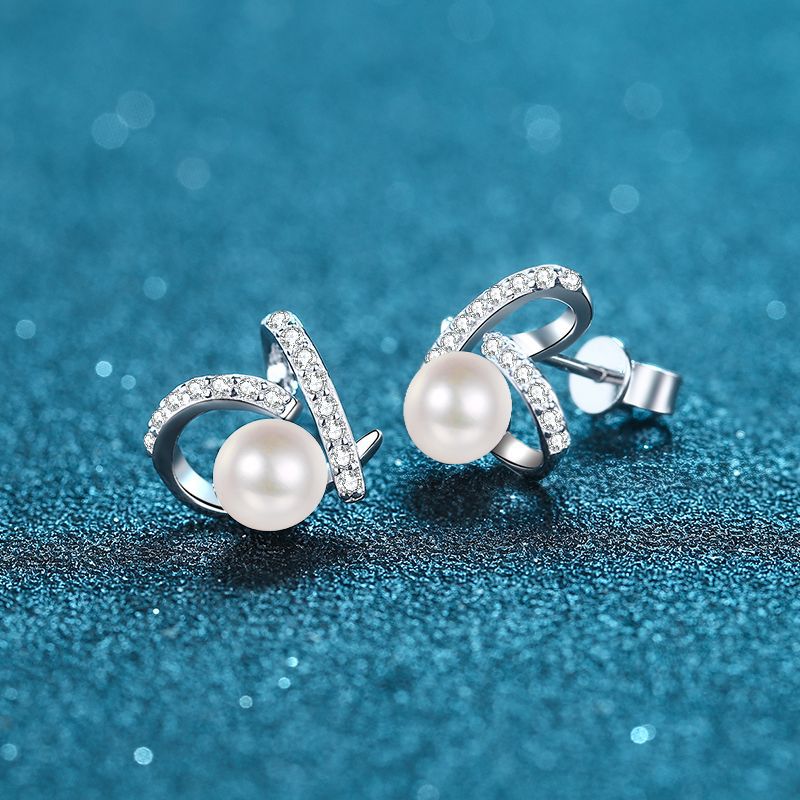 Pearl Diamond Stud Earrings - HERS