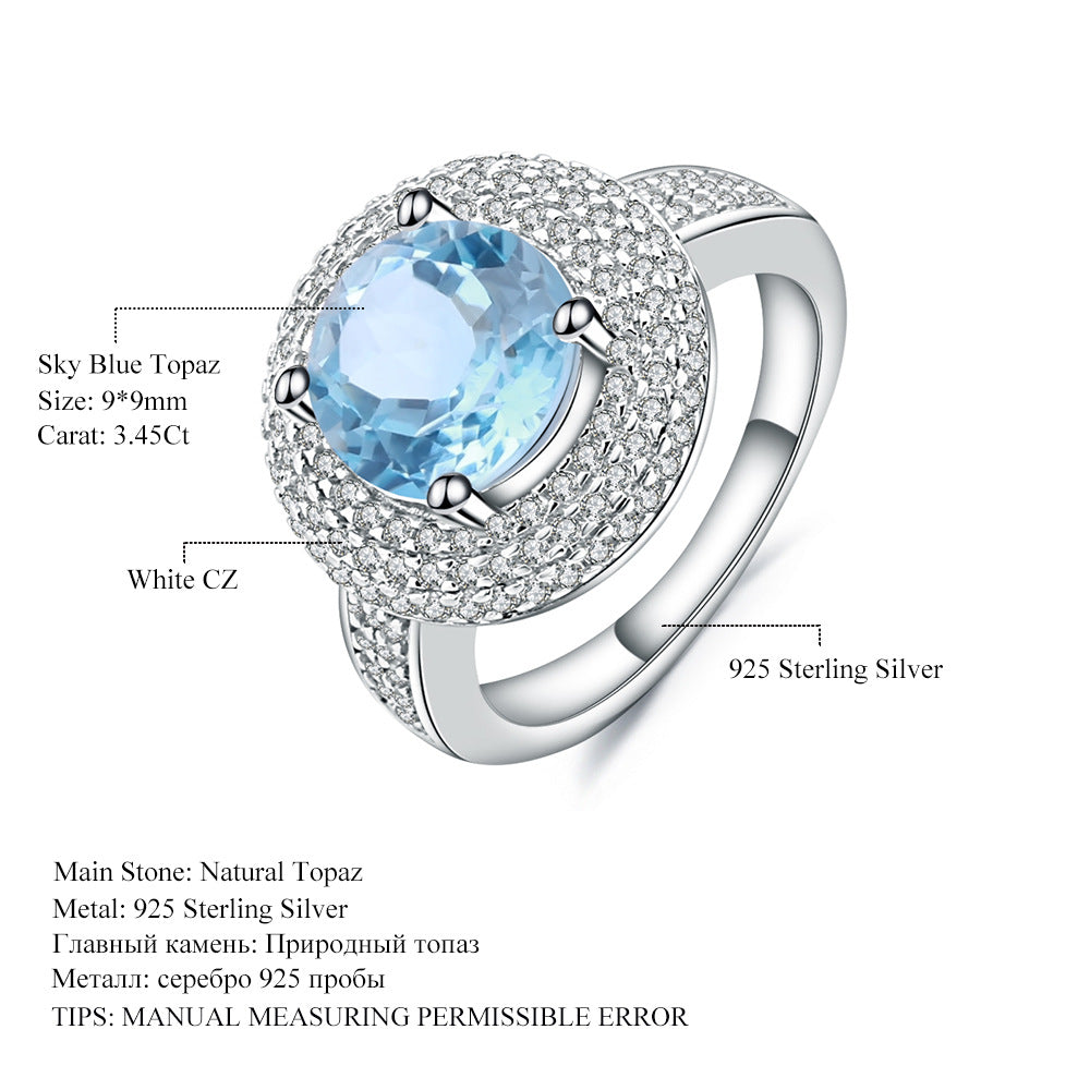 Blue Topaz Silver Ring - HERS
