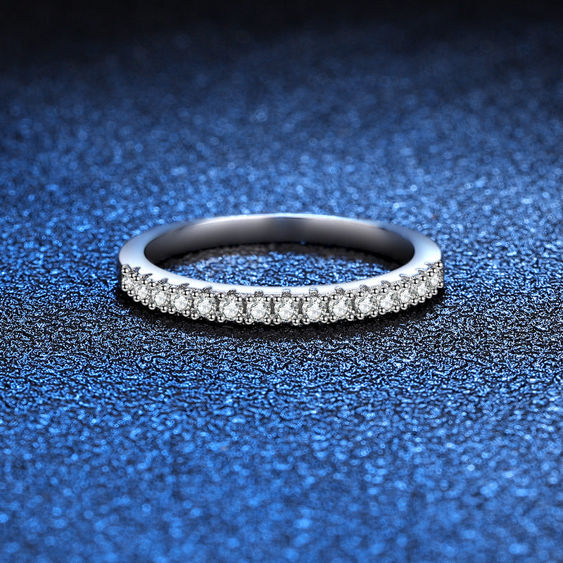 Moissanite Half Eternity Ring