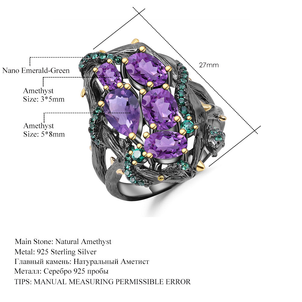 Art Deco Amethyst Ring "Nature" - HERS