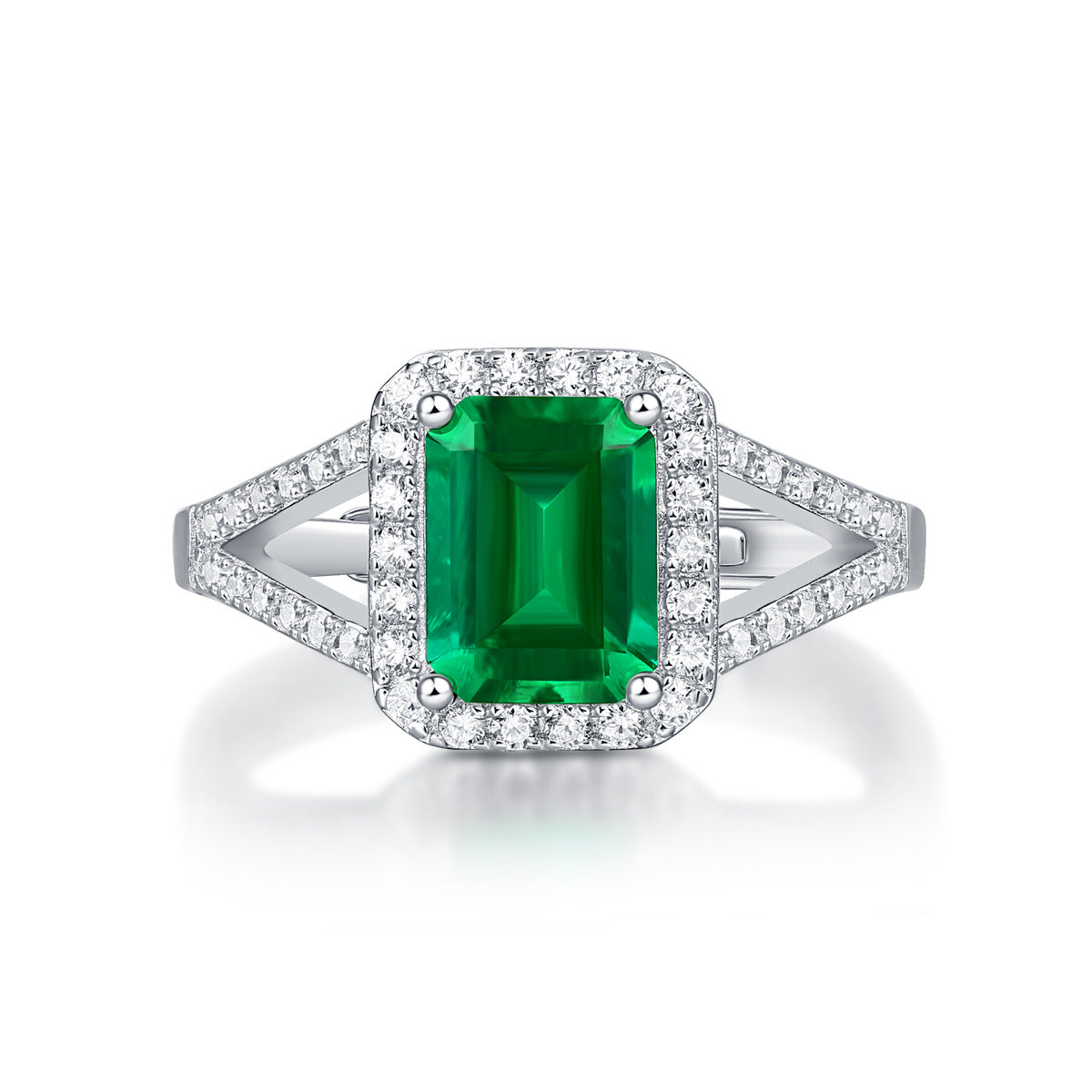 Emerald Cut Emerald Ring White  Gold - HERS