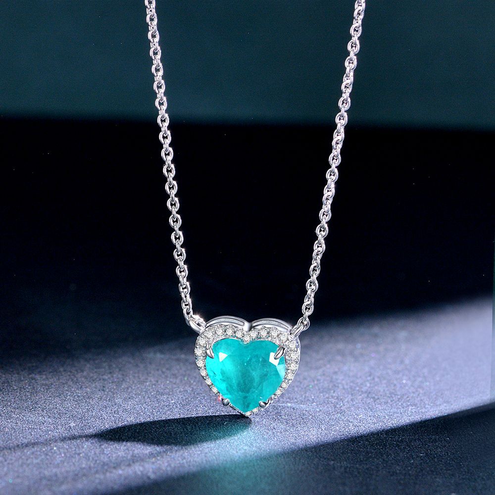 Heart-Shaped Paraiba Necklace