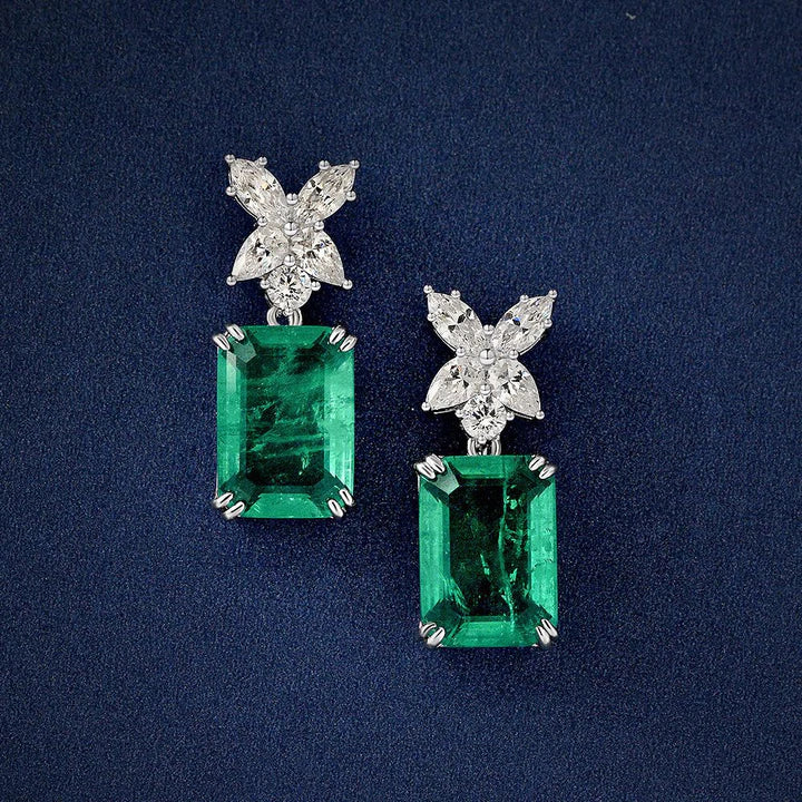 Emerald Green Wedding Ring Set - HERS