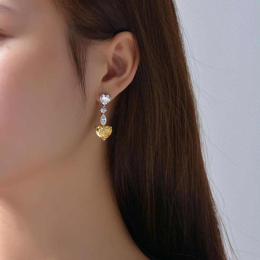 Diamond Heart Earrings - HER'S