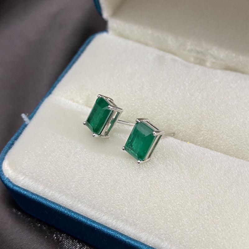 Emerald Baguette Earrings - HERS