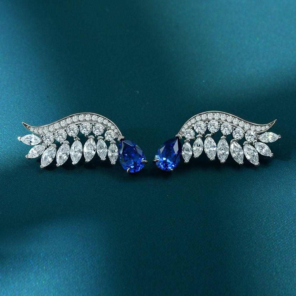 Sapphire Earrings Studs Blue Angel - HER'S