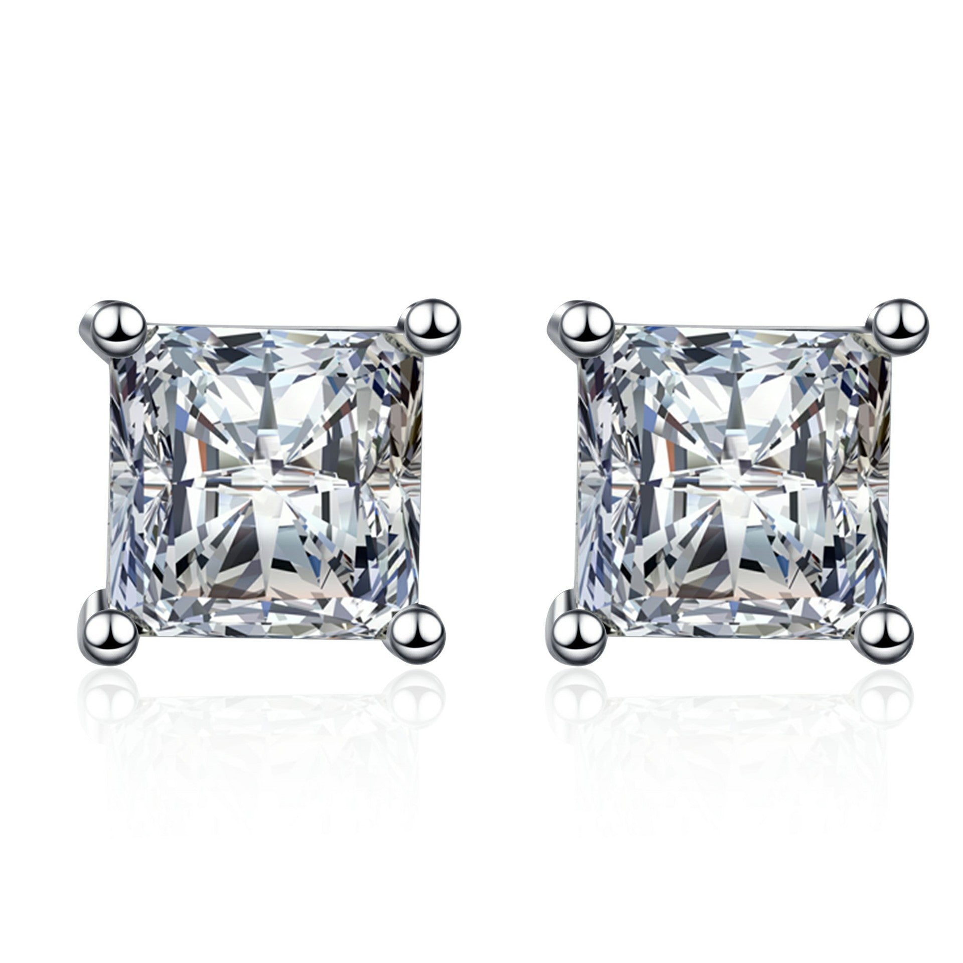 Moissanite Princess Cut Earrings - HERS