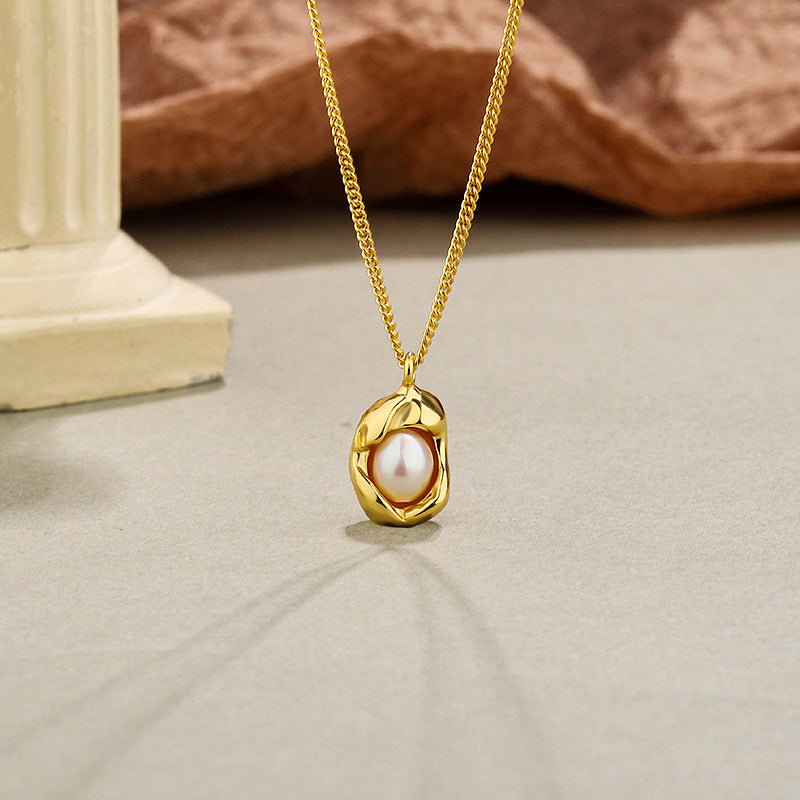 Real Pearl Pendant Necklace