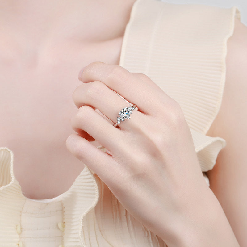 Moissanite Heart Shaped Engagement Ring - HERS