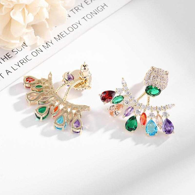 Colored Gemstone Two Wearing Earrings - HERS