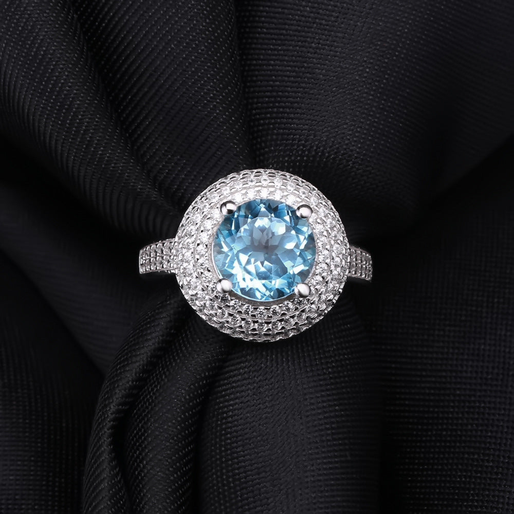 Blue Topaz Silver Ring - HERS