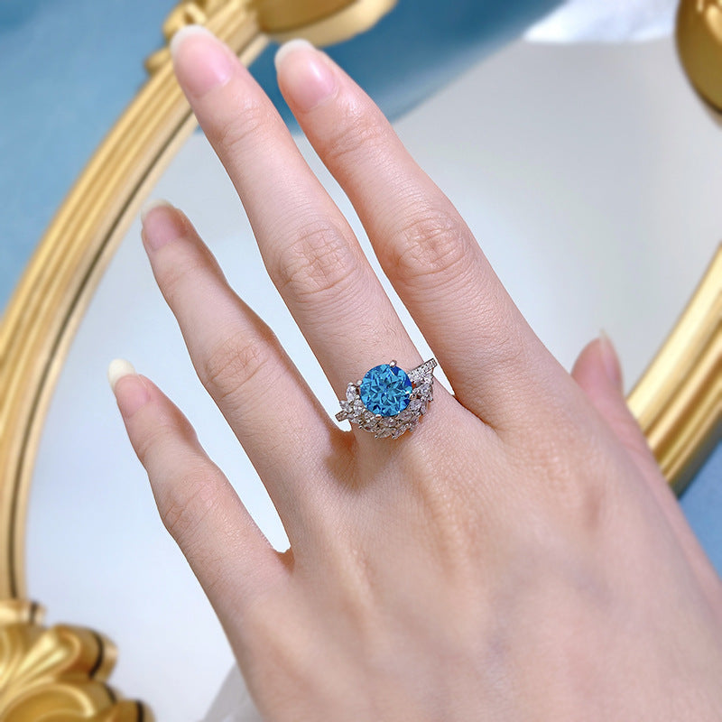 Aquamarine Stone Engagement Ring